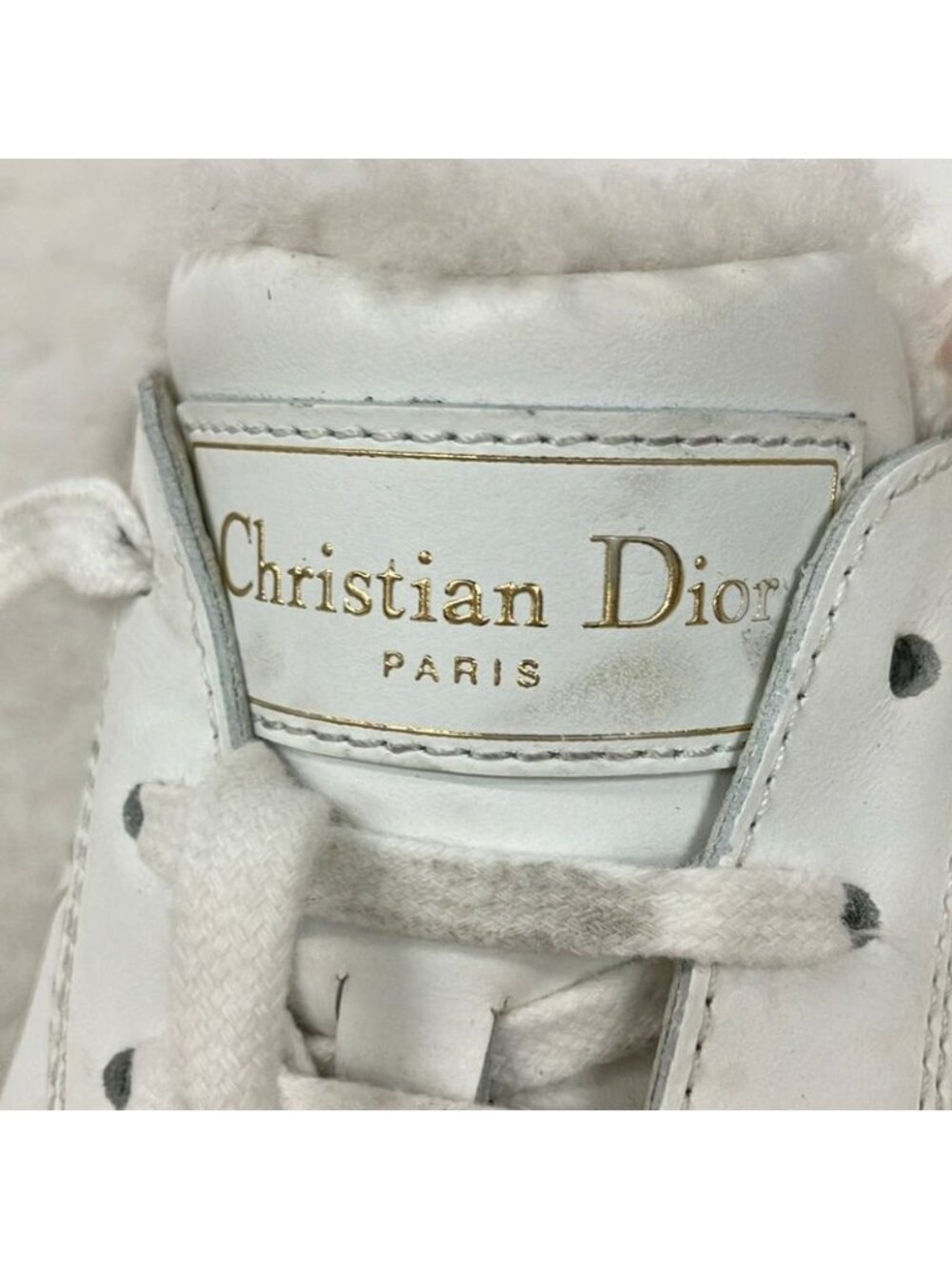 Dior Sneakers 37 White Light Gray Leather Lambskin - Picture 10 of 10